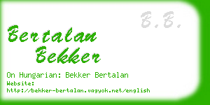 bertalan bekker business card